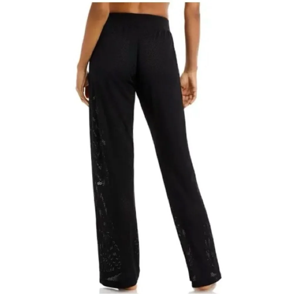 ALO | All Star Full Mesh Black Wide-Leg Pants Women’s Size Small/Medium